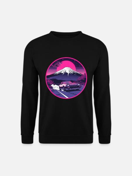 Neon Fuji Dragon Overdrive Schrägheck - Unisex Pullover - Schwarz