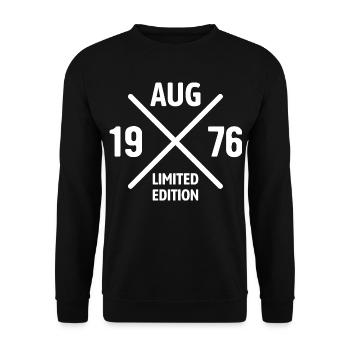Édition limitée cadeau d’anniversaire d’août 1976 - Sweat-shirt Unisexe - noir - Devant - Alina (178cm) & Michal (187cm)