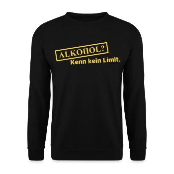 Alkohol? Kenn kein Limit - Unisex Pullover - Schwarz - Vorne - Alina (178cm) & Michal (187cm)