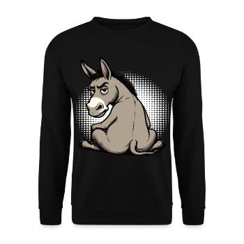 Esel Eselchen Eselhalter Muli Langohresel Muli - Unisex Pullover - Schwarz - Vorne - Alina (178cm) & Michal (187cm)