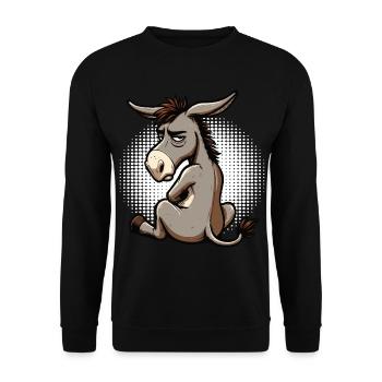 Esel Eselchen Eselhalter Muli Langohresel Muli - Unisex Pullover - Schwarz - Vorne - Alina (178cm) & Michal (187cm)