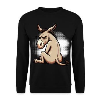 Esel Eselchen Eselhalter Muli Langohresel Muli - Unisex Pullover - Schwarz - Vorne - Alina (178cm) & Michal (187cm)