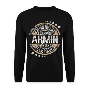 Armin - Unisex Pullover - Schwarz - Vorne - Alina (178cm) & Michal (187cm)
