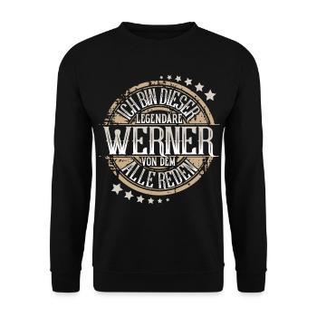 Werner - Unisex Pullover - Schwarz - Vorne - Alina (178cm) & Michal (187cm)