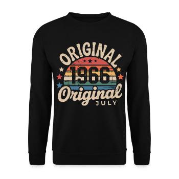 Original Juillet 1966 Anniversaire Vintage Retro - Sweat-shirt Unisexe - noir - Devant - Alina (178cm) & Michal (187cm)