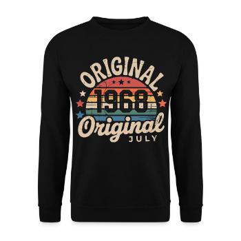 Original Juillet 1968 Anniversaire Vintage Retro - Sweat-shirt Unisexe - noir - Devant - Alina (178cm) & Michal (187cm)