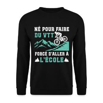 Né pour faire du VTT cadeau vélo tout-terrain - Sweat-shirt Unisexe - noir - Devant - Alina (178cm) & Michal (187cm)