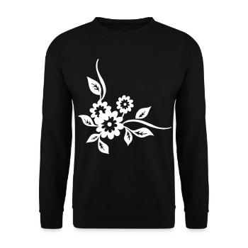 Fleurs blanches - Sweat-shirt Unisexe - noir - Devant - Alina (178cm) & Michal (187cm)