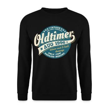 Millésime août 1996 - Anniversaire - Cadeau - Sweat-shirt Unisexe - noir - Devant - Alina (178cm) & Michal (187cm)