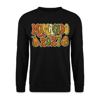 Mamacado 2027 Avocado Mama - Unisex Sweatshirt - black - Front - Alina (178cm) & Michal (187cm)