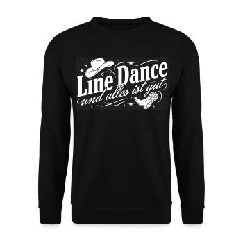Line Dance Liebe - Unisex Pullover - Schwarz - Vorne - Alina (178cm) & Michal (187cm)