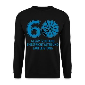 HU August 2026 - 60 Jahre - Geburtstag Geschenk - Unisex Pullover - Schwarz - Vorne - Alina (178cm) & Michal (187cm)