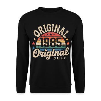 Original Juillet 1985 Anniversaire Vintage Retro - Sweat-shirt Unisexe - noir - Devant - Alina (178cm) & Michal (187cm)