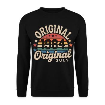 Original Juillet 1984 Anniversaire Vintage Retro - Sweat-shirt Unisexe - noir - Devant - Alina (178cm) & Michal (187cm)
