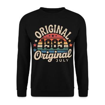 Original July 1983 Retro Vintage Birthday - Unisex Sweatshirt - black - Front - Alina (178cm) & Michal (187cm)