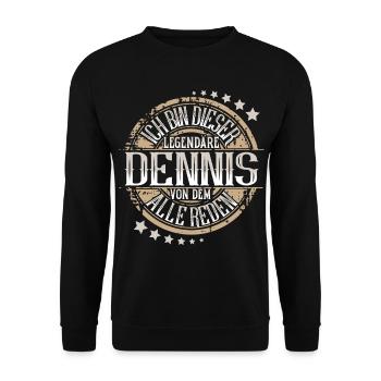 Dennis - Unisex Pullover - Schwarz - Vorne - Alina (178cm) & Michal (187cm)