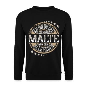Malte - Unisex Pullover - Schwarz - Vorne - Alina (178cm) & Michal (187cm)