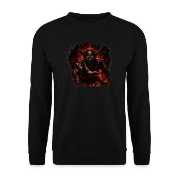 Infernal Demon – Hellfire Horror | Dark Fantasy - Unisex Pullover - Schwarz - Vorne - Alina (178cm) & Michal (187cm)