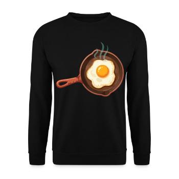 Breakfast Funny Brunch Coffee Pancake Bacon Food - Unisex Sweatshirt - black - Front - Alina (178cm) & Michal (187cm)