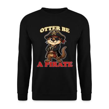 Loutre Être un pirate Mascotte drôle de Barbe de Lurtre Pirate - Sweat-shirt Unisexe - noir - Devant - Alina (178cm) & Michal (187cm)