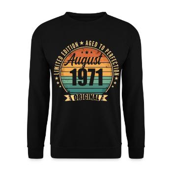 August 1971 Jubiläum Limited Edition Vintage - Unisex Pullover - Schwarz - Vorne - Alina (178cm) & Michal (187cm)