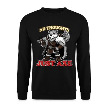 Pas de réflexions juste la hache Mascotte drôle du loup viking - Sweat-shirt Unisexe - noir - Devant - Alina (178cm) & Michal (187cm)