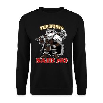 The Runes Said No Funny Norse Wolf Viking Mascot - Unisex Sweatshirt - black - Front - Alina (178cm) & Michal (187cm)