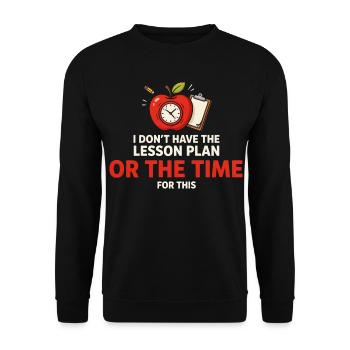 Pas de temps pour le plan de leçon Apple Clock - Sweat-shirt Unisexe - noir - Devant - Alina (178cm) & Michal (187cm)