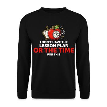 Pas de temps pour le plan de leçon Apple Clock - Sweat-shirt Unisexe - noir - Devant - Alina (178cm) & Michal (187cm)