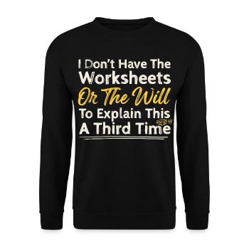 Je n’ai pas la citation des fiches d’exercices - Sweat-shirt Unisexe - noir - Devant - Alina (178cm) & Michal (187cm)
