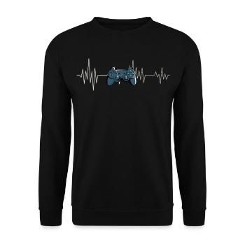 T-shirt Gamer avec manette de jeu - Sweat-shirt Unisexe - noir - Devant - Alina (178cm) & Michal (187cm)