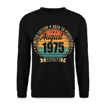 Vintage August 1975 Anniversary Limited Edition - Unisex Sweatshirt - black - Front - Alina (178cm) & Michal (187cm)
