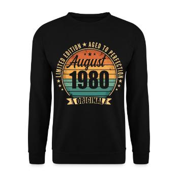 Vintage Août 1980 Anniversaire Édition Limitée  - Sweat-shirt Unisexe - noir - Devant - Alina (178cm) & Michal (187cm)