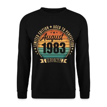 Vintage Août 1983 Anniversaire Édition Limitée  - Sweat-shirt Unisexe - noir - Devant - Alina (178cm) & Michal (187cm)
