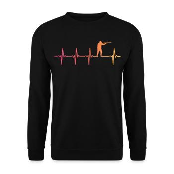 Hunting Sunset Hunter Heartbeat - Unisex Sweatshirt - black - Front - Alina (178cm) & Michal (187cm)