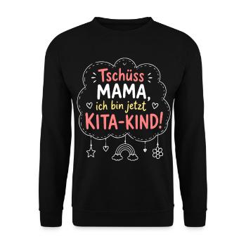 Kita-Kind Abschied von Mama - Unisex Pullover - Schwarz - Vorne - Alina (178cm) & Michal (187cm)