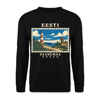 Estland Saaremaa Vintage Reisemarke - Unisex Pullover - Schwarz - Vorne - Alina (178cm) & Michal (187cm)
