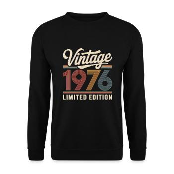 Original 1976 Vintage Vintage Anniversaire Rétro - Sweat-shirt Unisexe - noir - Devant - Alina (178cm) & Michal (187cm)