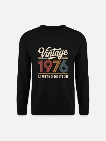 Originaler Vintage-Retro-Geburtstag von 1976 - Unisex Pullover - Schwarz