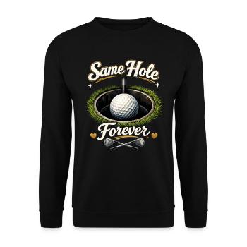 Golf de la chemise de la fête de garçon - Même trou pour toujours Bräutigam - Sweat-shirt Unisexe - noir - Devant - Alina (178cm) & Michal (187cm)