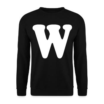Large W Style Print | Letter W | W Logo - Unisex Sweatshirt - black - Front - Alina (178cm) & Michal (187cm)