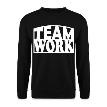 Teamwork Bold Stencil - Unisex Pullover - Schwarz - Vorne - Alina (178cm) & Michal (187cm)