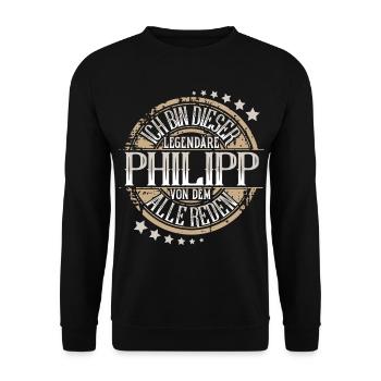 Philipp - Unisex Pullover - Schwarz - Vorne - Alina (178cm) & Michal (187cm)