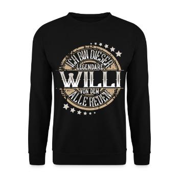 Willi - Unisex Pullover - Schwarz - Vorne - Alina (178cm) & Michal (187cm)