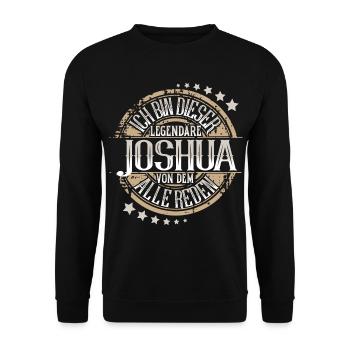 Joshua - Unisex Pullover - Schwarz - Vorne - Alina (178cm) & Michal (187cm)