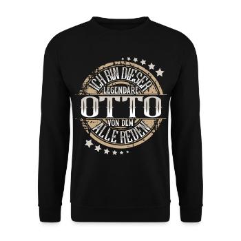 Otto - Unisex Pullover - Schwarz - Vorne - Alina (178cm) & Michal (187cm)