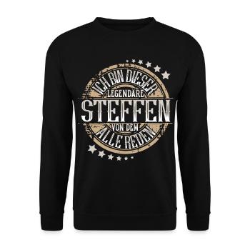 Steffen - Unisex Pullover - Schwarz - Vorne - Alina (178cm) & Michal (187cm)
