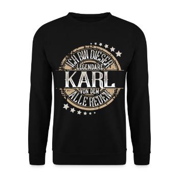 Karl - Unisex Pullover - Schwarz - Vorne - Alina (178cm) & Michal (187cm)
