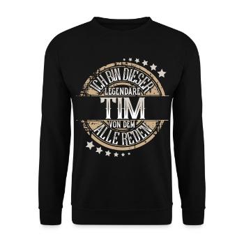 Tim - Unisex Pullover - Schwarz - Vorne - Alina (178cm) & Michal (187cm)