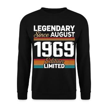 Legendär seit August 1969 Vintage Retro - Unisex Pullover - Schwarz - Vorne - Alina (178cm) & Michal (187cm)